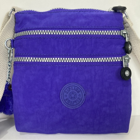 Kipling Alvar Xtra Small Mini Triple Zip Crossbody Shoulder Bag Dark Purple - Picture 3 of 9